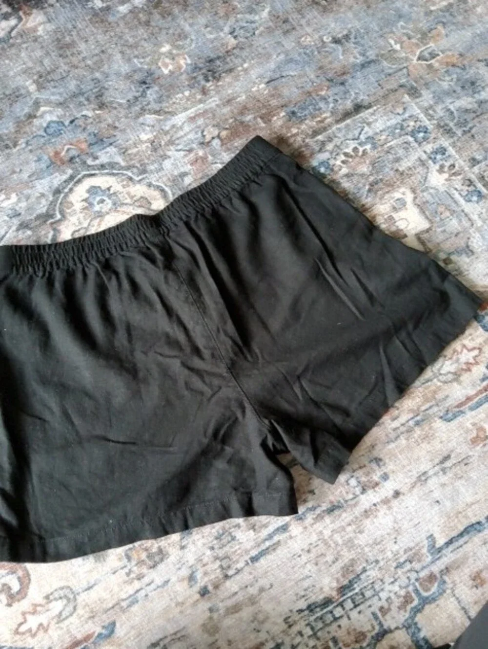 J. Crew Black Linen Elastic Waist Drawstring Shorts Ladies Medium with Pockets